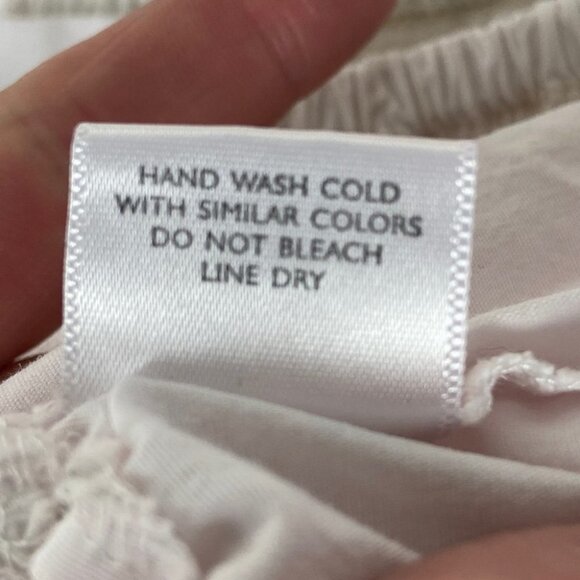 Natori Smocked Crop Top White Puff Sleeves Size Small Ribbed Josie Square Neck S - Picture 7 of 12